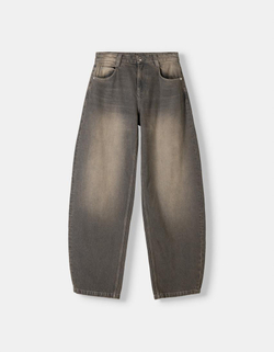 BERSHKA ДЖИНСЫ BALLOON, ТЕМНО-СЕРЫЙ