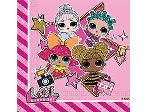 Салфетки 33*33 см "Куклы ЛОЛ", 20шт.