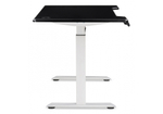 Компьютерный стол Woodville Маркос с механизмом подъема 120х75х75 черная шагрень, белый, ножки белые