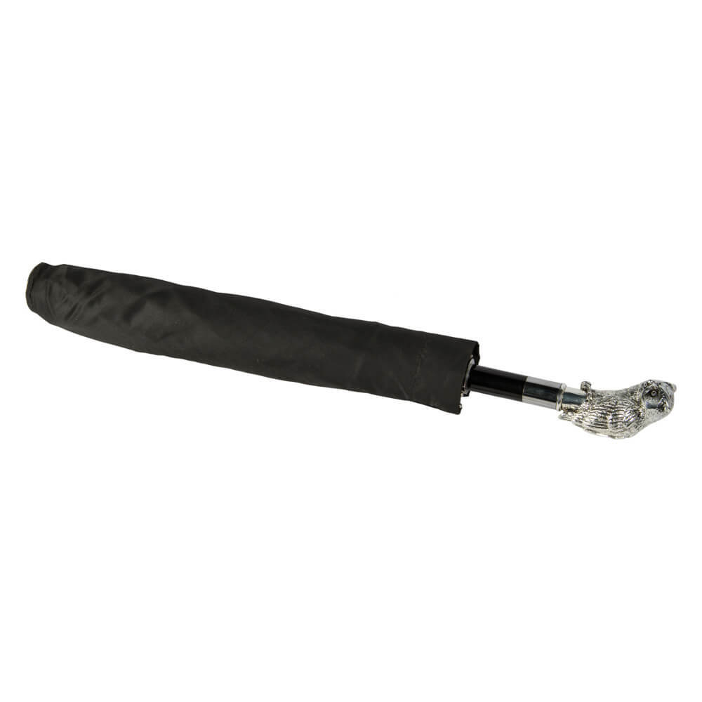 Зонт складной Pasotti Auto Owl Silver Oxford Black Pasotti