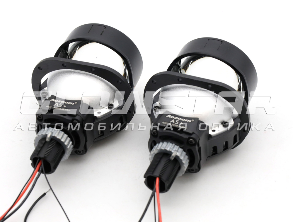 Билед модули Aozoom A5+ 2025 2.5 дюйма, 2 чипа, 5500K, 12V, 59W/52W, съемное гаечное крепление (комплект, 2шт)