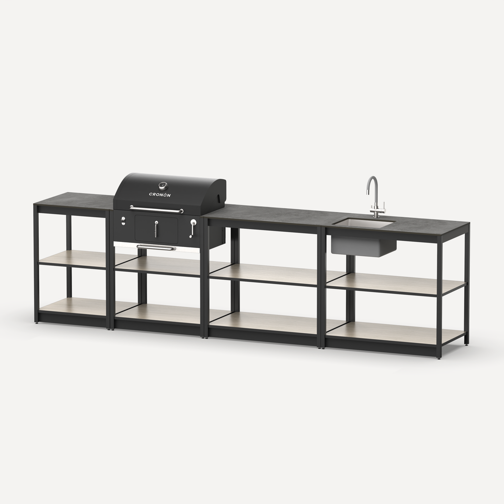 Мангальный комплекс Lounge M-113SB, 3.2 м, дуб сонома/черный мрамор Мангальный комплекс Lounge M-113SB, 3.2 м, дуб сонома/черный мрамор