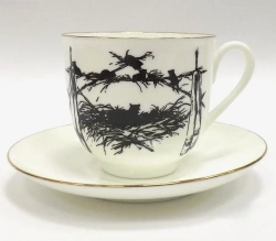 Чашка с блюдцем кофейная ф. Ландыш рис. Силуэты. Котята арт. 81.17258.00.1