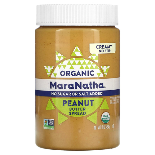 MaraNatha, органическая арахисовая паста, кремовый вкус, 454 г (16 унций)