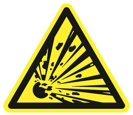 Знак на пластике W-02 "Взрывоопасно"