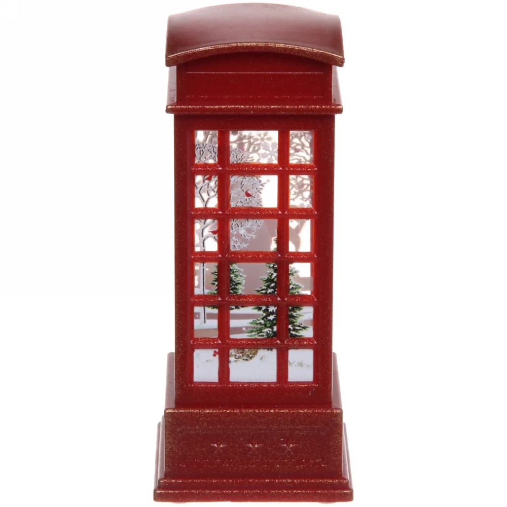 Сувенир с подсветкой Christmas «Телефонная будка - Дед Мороз» 12,5х5,3х5,3 см