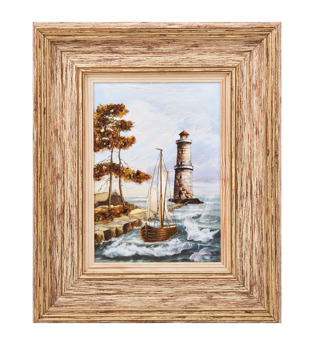 AMB-03/59 Картина «Красота природы» (с янтарной крошкой) H-32см