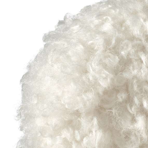 Стул Mod белый искусственный мех с ножками цвета орех