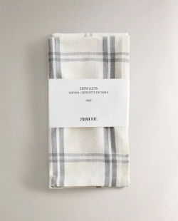 ZARA HOME ХЛОПКОВАЯ САЛФЕТКА (НАБОР ИЗ 2 ШТ.), СИНИЙ