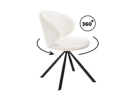 Стул на металлокаркасе Woodville Solomon крутящийся white, black