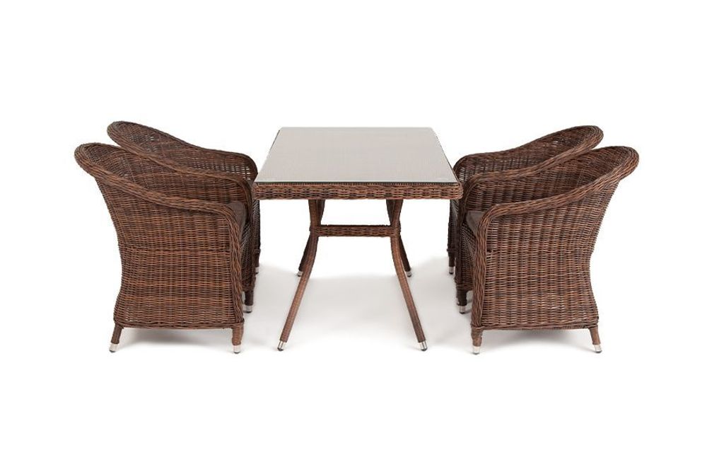 "Латте-140 R" обеденная группа плетеная, цвет коричневый