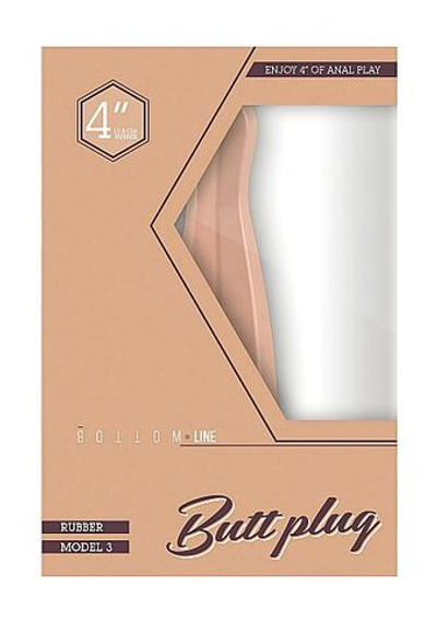 Бежевый анальный стимулятор с гранями Bottom Line Model 3 - 10,5 см. (Цвет: бежевый)