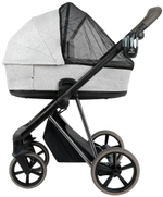 Детская коляска Roan Sol Vintage Luxury 2.0 3 в 1 с автокреслом Tutis Elo Lux EduSky Black PIX/50/L Pixel/Light/Black/руч.Cappuccino