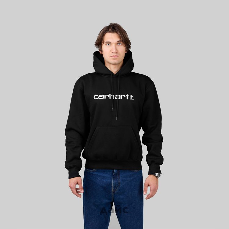 Толстовка мужская Carhartt WIP Hooded Sweatshirt артикул:I030547_black - купить в магазине Дайс