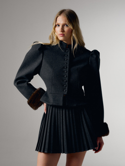 Жакет Winter c норкой, серый