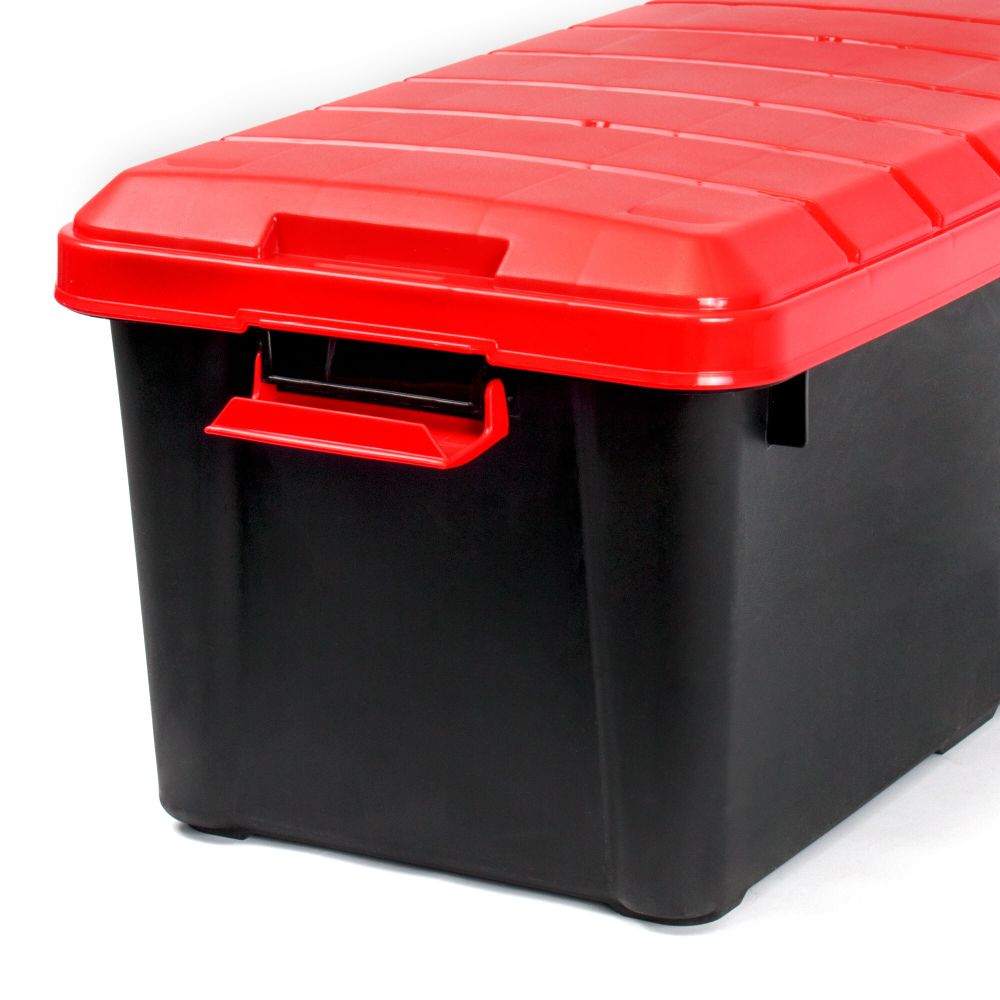 Ящик многофункц. особопрочный СЛЕДОПЫТ Expedition Box, 50 л, 700х360х320 мм, цв. черный/красный/3/