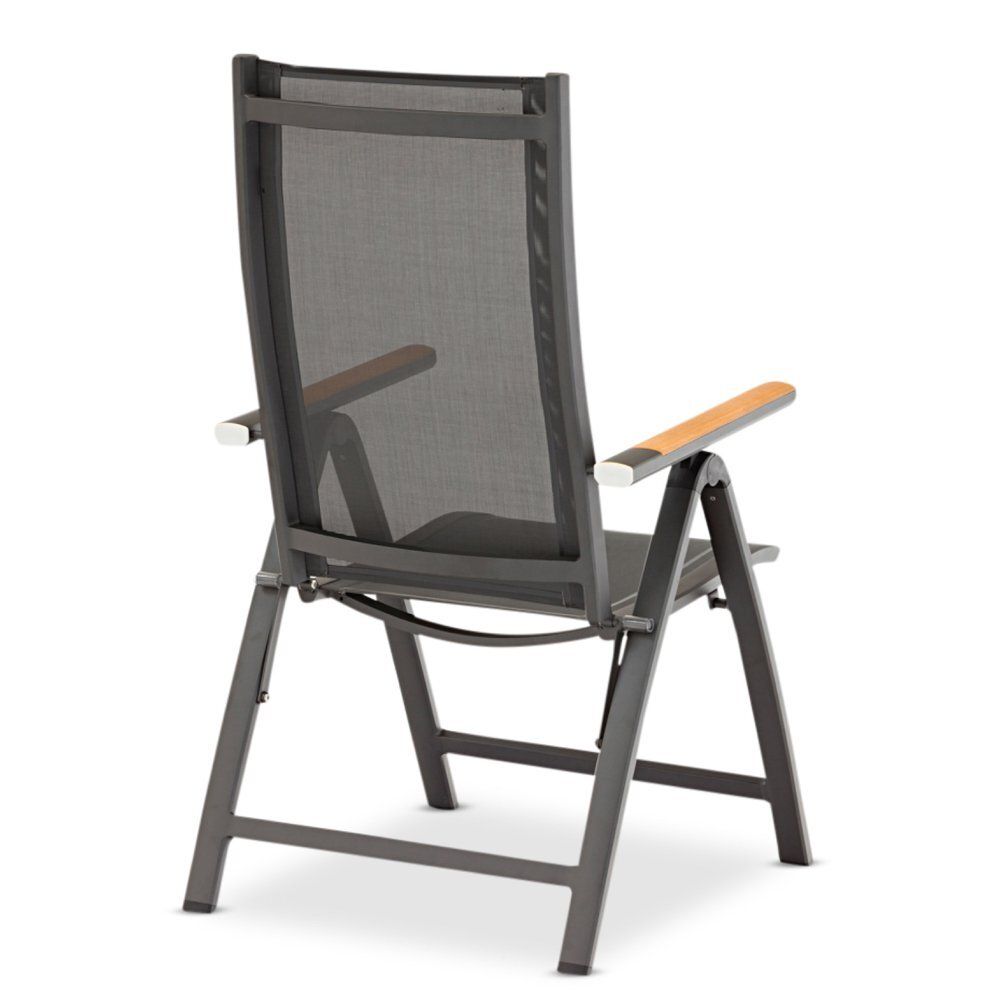 Nora-Andy 10R, комплект обеденной мебели антрацит/серый, алюминий