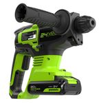 Перфоратор акк. Greenworks RH324, 24V, б/щет, SDS+, 2 Дж, 4500 уд/мин, 24 мм,1х2Ач,ЗУ (3803007CUA)