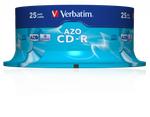 Оптический диск Verbatim CD-R 700MB 52X AZO Crystal, Spindle, 25 шт