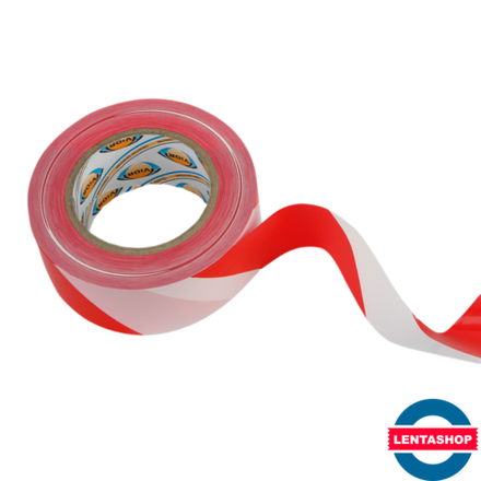 Оградительная лента бело-красная Aviora 50 мм х 200 м