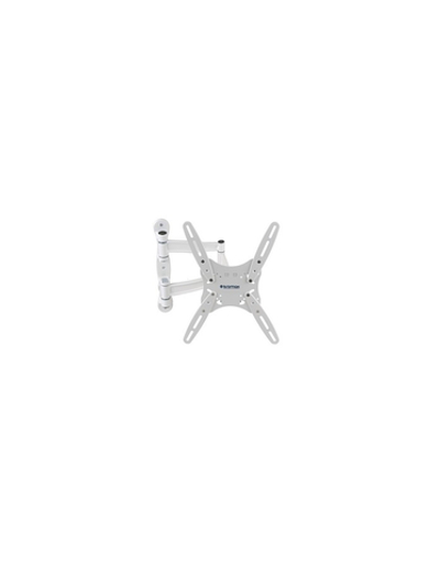 Kromax TECHNO-5 white, Кр. алюм. наст. для TV 15"-55", max 35 кг, 5 ст св., нак. 15°, пов. 180°, от ст. 87-497 мм, max VESA 400x400 мм.