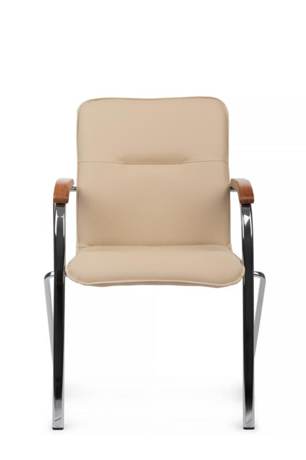 Стул Riva Самба с деревянными подлокотниками SMB-02H Хром гальв. Бежевый