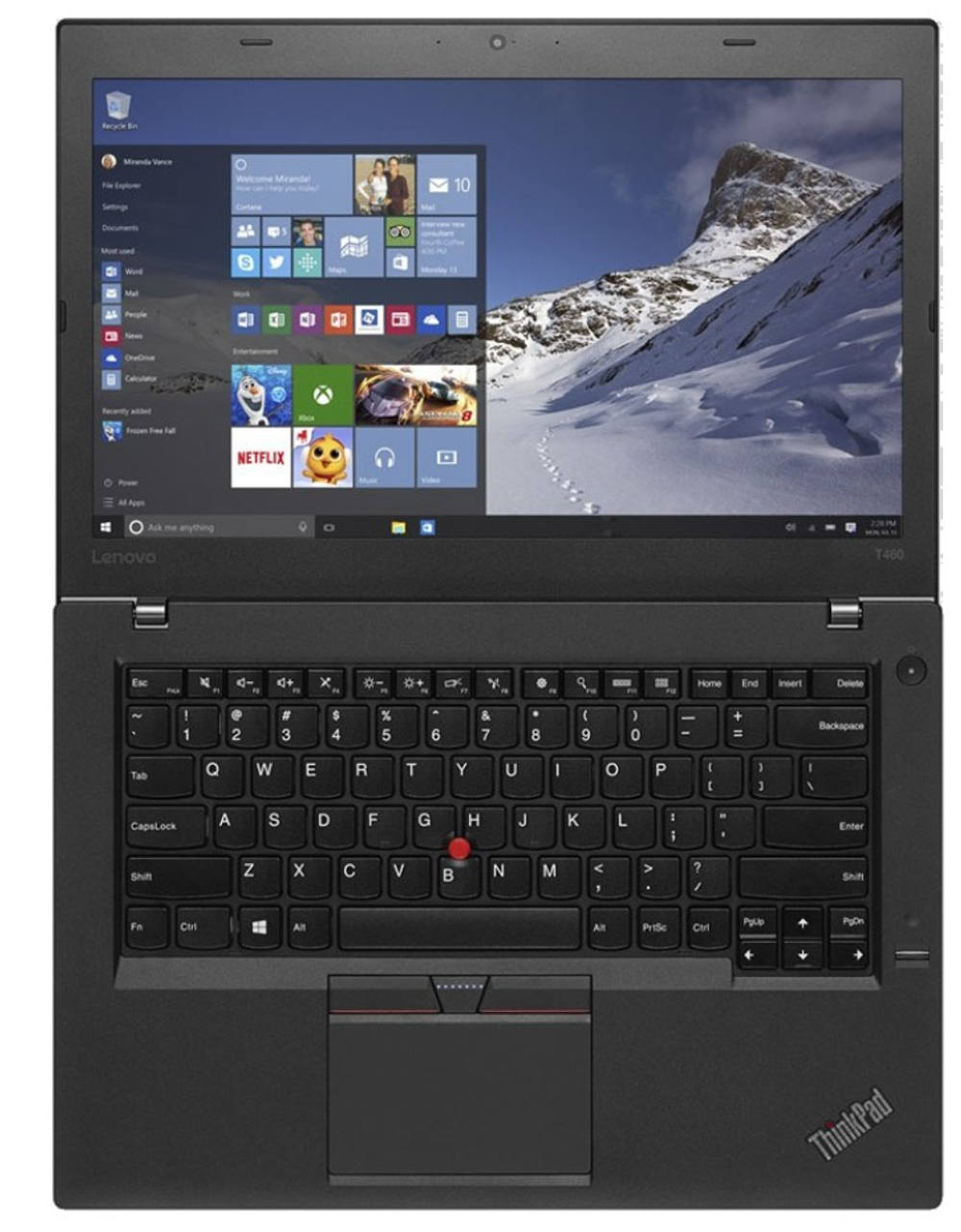 14" Ноутбук Lenovo ThinkPad T460 (1366x768, Intel Core i5-6300U, RAM 8ГБ, SSD 512ГБ, Intel HD Graphics 520, Win 10Pro)