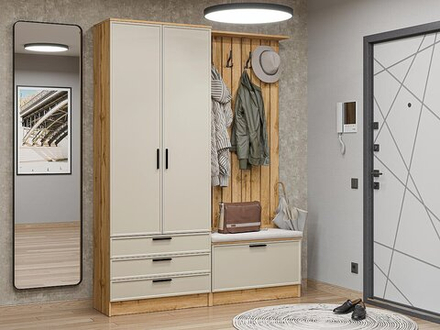 Прихожая Стиль-03 Cream Silk Дуб Вотан
