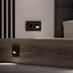 Заглушка для поста с подсветкой, без рамки Werkel Turn (черный матовый) W1154708