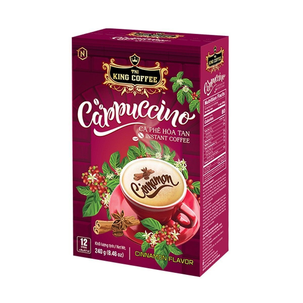 Растворимый кофе Капучино Корица "King Coffee" Cappuccino Cinnamon, 12 стиков по 20 гр