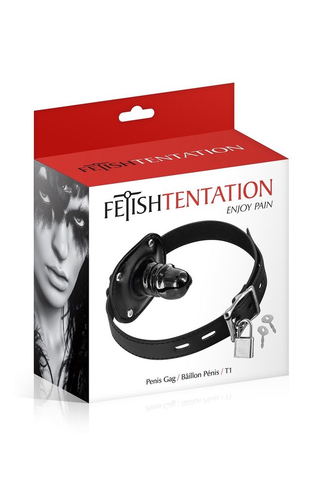 6060281010 / Fetish Tentation Черный кляп с замком