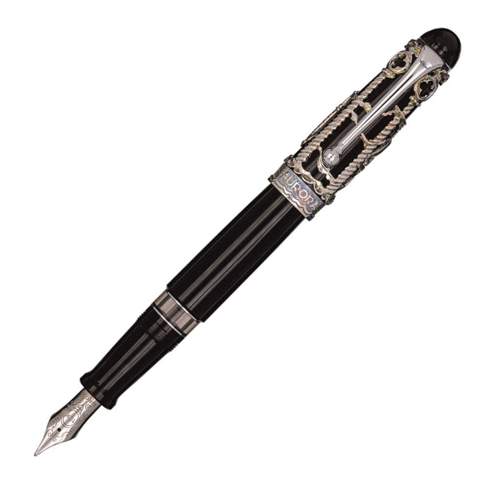 Перьевая ручка Aurora Venezia black CT, перо - М