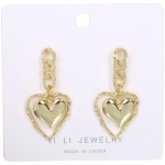 Серьги «ЭЛЛОДИ», сердечки, цвет золото и серебро, 4*2см