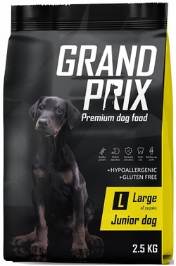 GRAND PRIX. Сухой корм с курицей для щенков собак крупных пород 2,5 кг