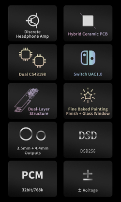 ЦАП/усилитель для наушников Aune Yuki, цифро-аналоговый преобразователь, портативный, 3.5 мм, 4.4 мм