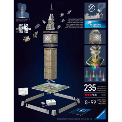 Пазл 3D Ravensburger Iconics 080251 Биг-Бен с LED-подсветкой 235 элементов 080251 — фото 3