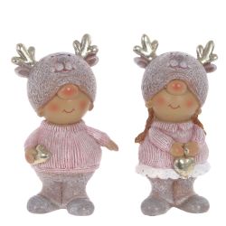 GAEM Фигурка декоративная "Мальчик/Девочка", L6,5 W5 H11,5 см, 2в.