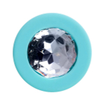 Мятная анальная втулка 8см с прозрачным кристаллом ToyFa ToDo Brilliant 357033