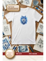 Термонаклейка на одежду, термопринт Волк охота