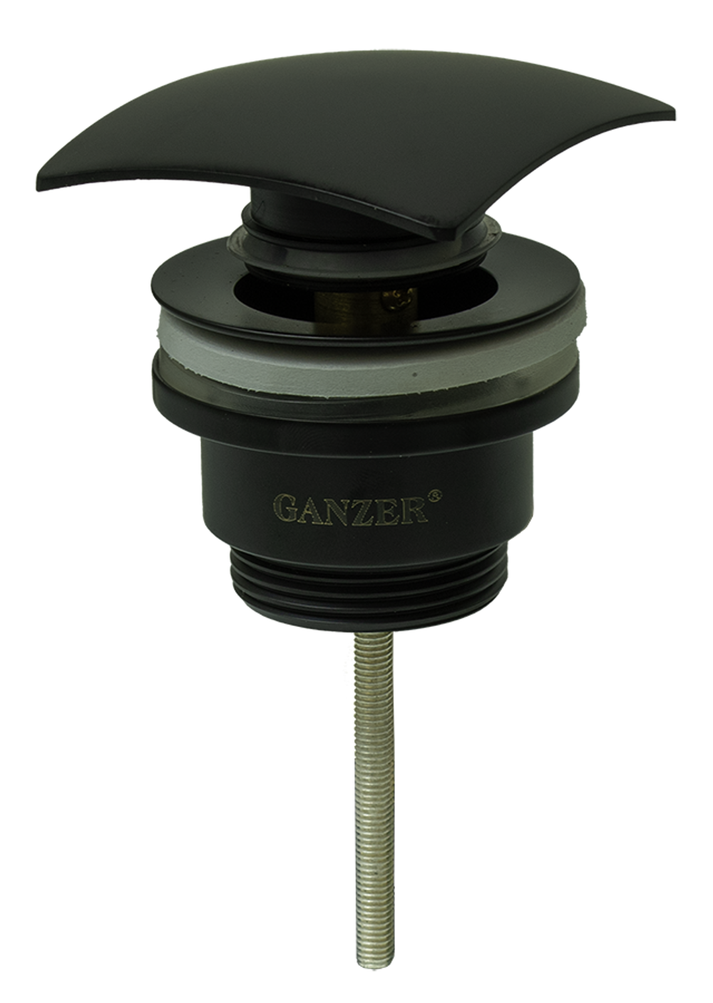 Донный клапан универсал. КВАД. (ЧЕРНЫЙ) GANZER (50/1шт)