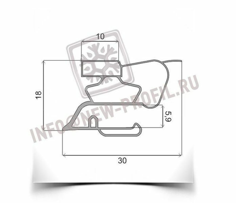 Уплотнитель для холодильника Zanussi ZRB 40 ND х.к. 1175*575 мм(022 АНАЛОГ)