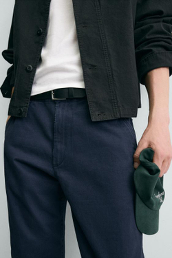 ZARA БРЮКИ CARROT FIT С ЭФФЕКТОМ ПОТЕРТОСТИ, МОРСКОЙ СИНИЙ