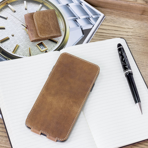 Чехол кожаный для iPhone Xs Max бежевого цвета винтаж