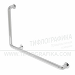 Поручень опорный угловой Г-образный левый, пристенный, нерж. сталь, 600x900 мм, D38 мм