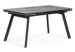 Керамический стол Woodville Норман 140(200)х80 серый мрамор larka grey, черный, ножки черные