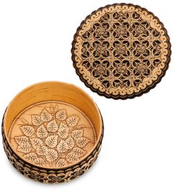 Народные промыслы BST-408 Шкатулка прорезная (береста, прорезная)