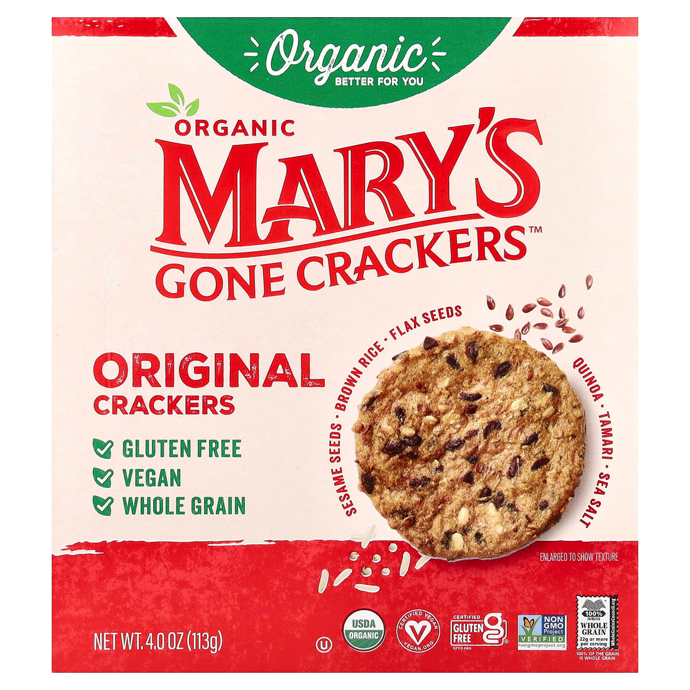 Mary's Gone Crackers, органические оригинальные крекеры, 113 г (4 унции)
