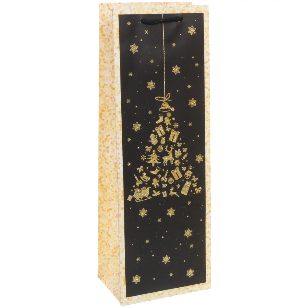 Пакет под бутылку «Новогоднее чудо» 12*35*9 см
