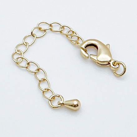 Замок-карабин с удлинителем, цвет золото, размер 10 мм, цепочка 50 мм, цена за 1 шт