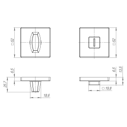 Ручка поворотная BK6 SL CP хром